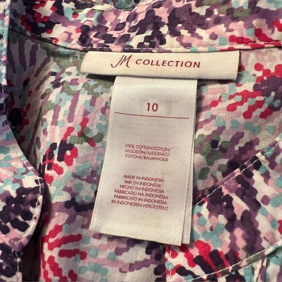 JM Collection 100% cotton patterned button down shirt - Picture 3 of 8